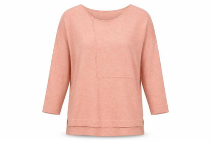 Viza Viz Womens Orange Round Neck Viscose Pullover Jumper Size S