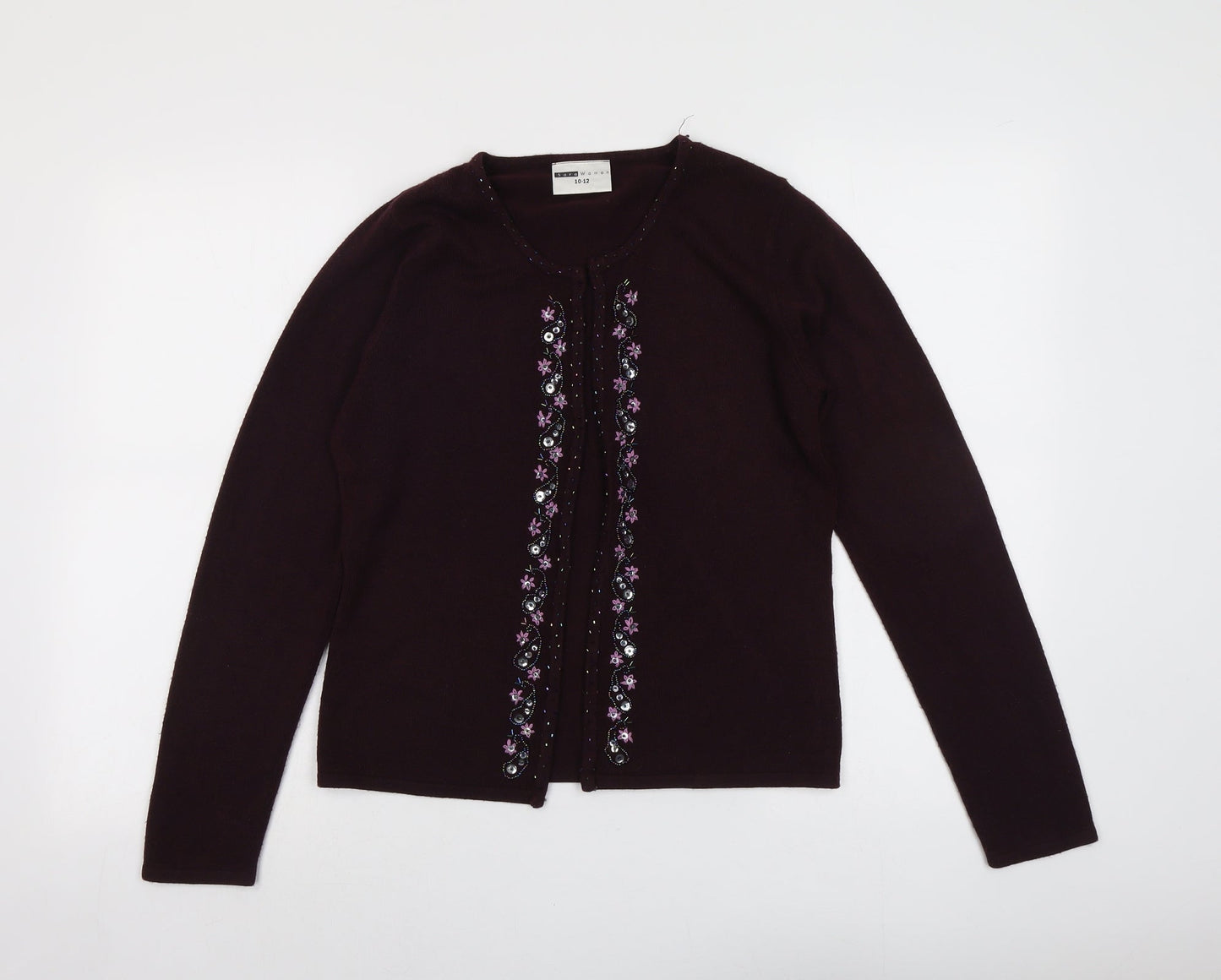 Womens UK Size 10 Sara Purple Cardigan Jumper