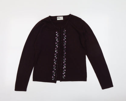 Womens UK Size 10 Sara Purple Cardigan Jumper