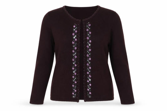 Womens UK Size 10 Sara Purple Cardigan Jumper