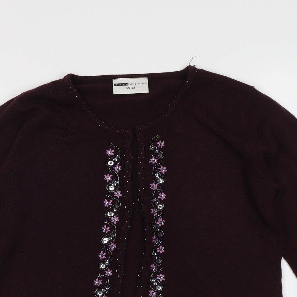 Womens UK Size 10 Sara Purple Cardigan Jumper