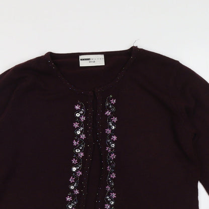 Womens UK Size 10 Sara Purple Cardigan Jumper