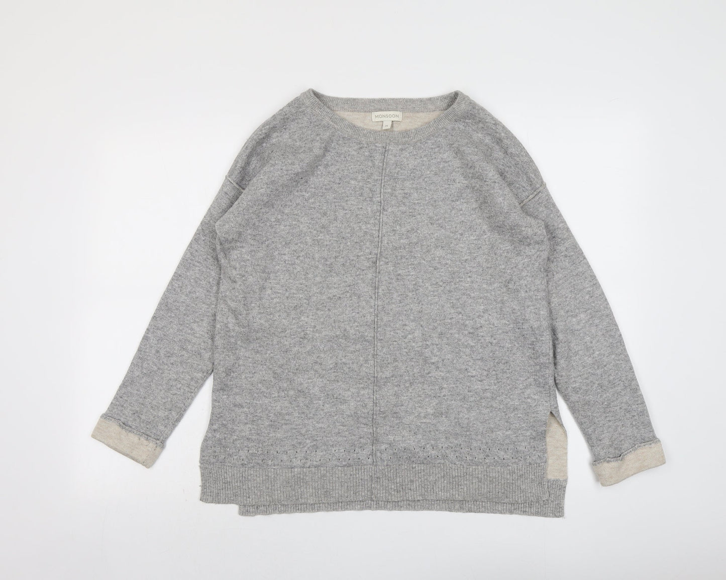Womens UK Size M Monsoon Grey Pullover Jumper