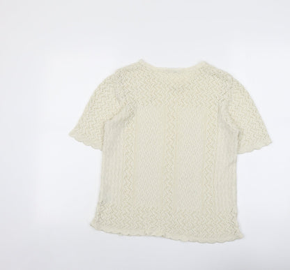 Berkertex Womens Beige Round Neck Acrylic Pullover Jumper Size 14