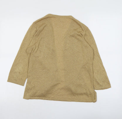 TCM Womens Gold V-Neck Viscose Cardigan Jumper Size 14