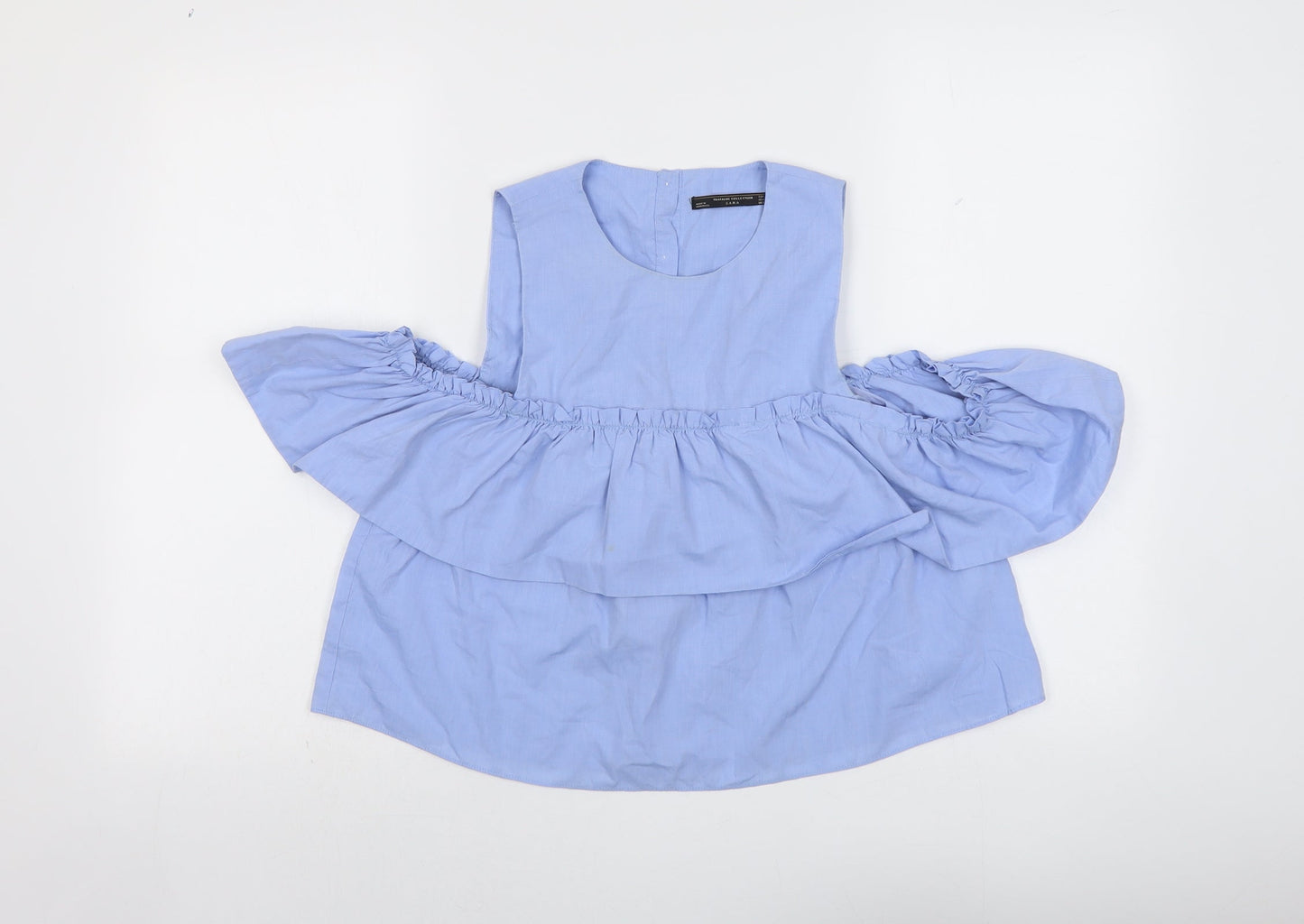 Womens UK Size XS Zara Blue Basic Blouse