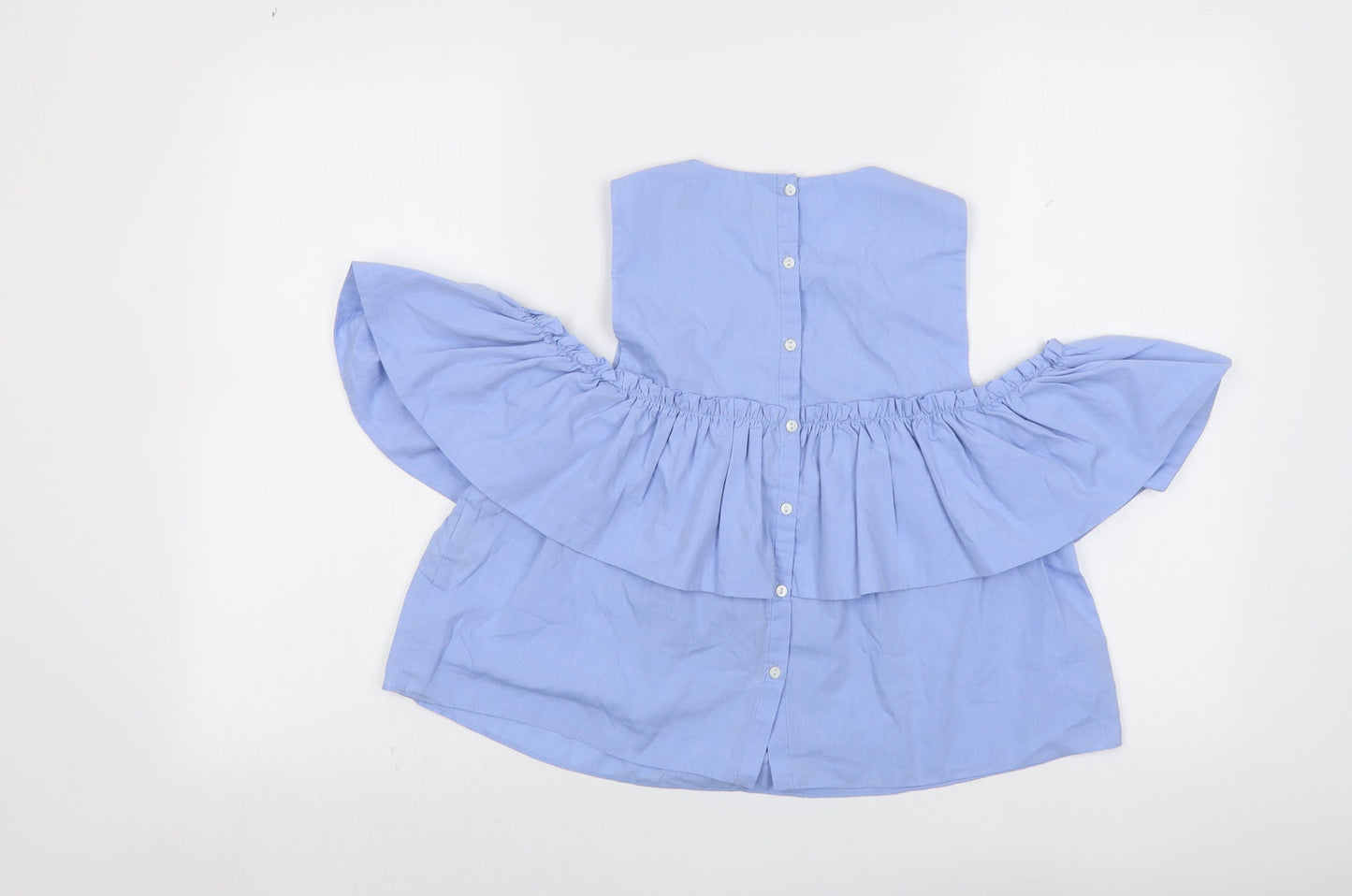Womens UK Size XS Zara Blue Basic Blouse
