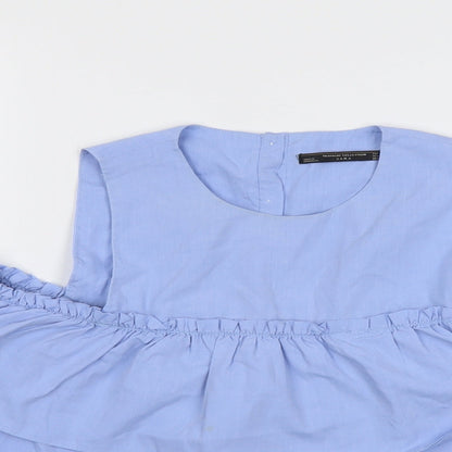 Womens UK Size XS Zara Blue Basic Blouse