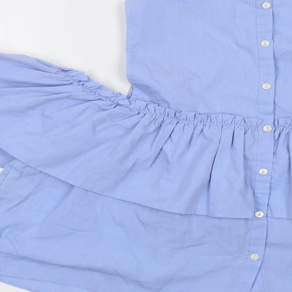 Womens UK Size XS Zara Blue Basic Blouse