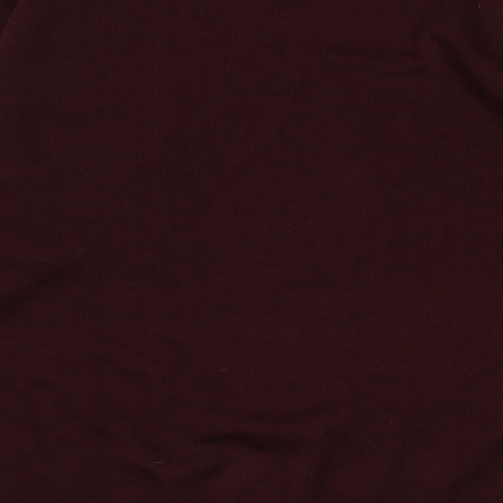 Premier Man Mens Red V-Neck Striped Acrylic Pullover Jumper Size 2XL Long Sleeve