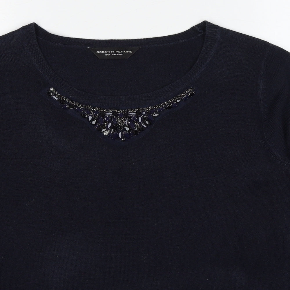 Womens UK Size 14 Dorothy Perkins Blue Pullover Jumper
