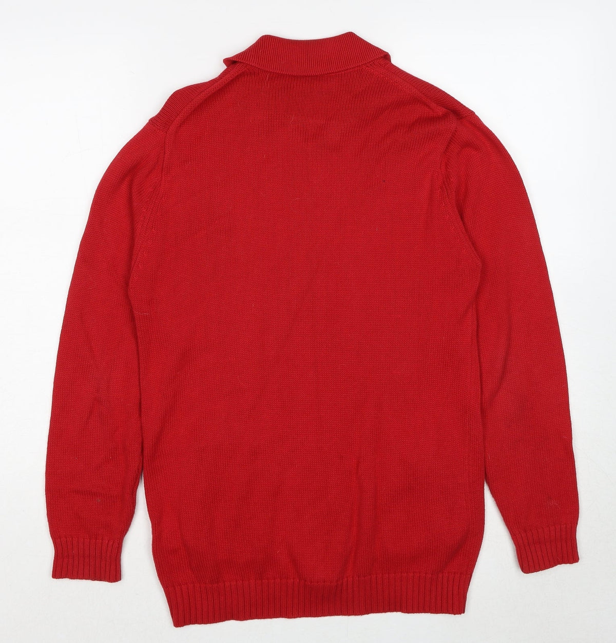 Penny Plain Womens Red Collared Cotton Full Zip Jumper Size S