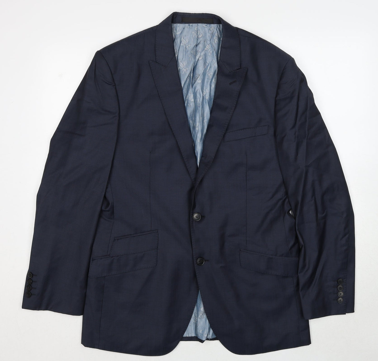 Autograph Mens Blue Wool Jacket Suit Jacket Size 40 Regular