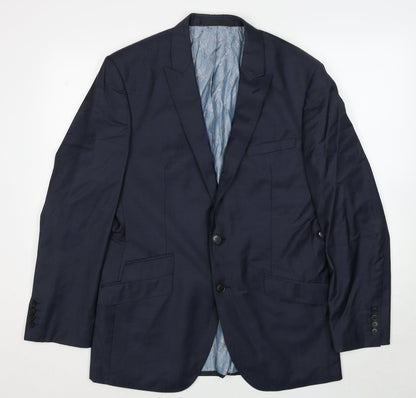 Autograph Mens Blue Wool Jacket Suit Jacket Size 40 Regular