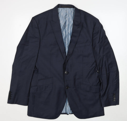 Autograph Mens Blue Wool Jacket Suit Jacket Size 40 Regular