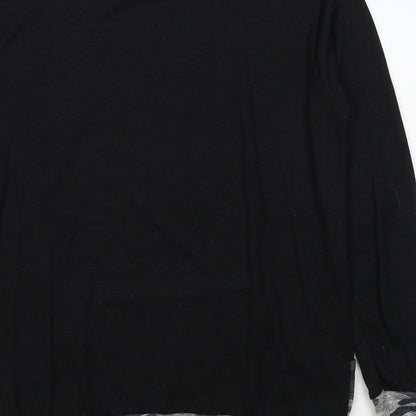 Signature Womens Black Camouflage Polyester Pullover Sweatshirt Size M Pullover