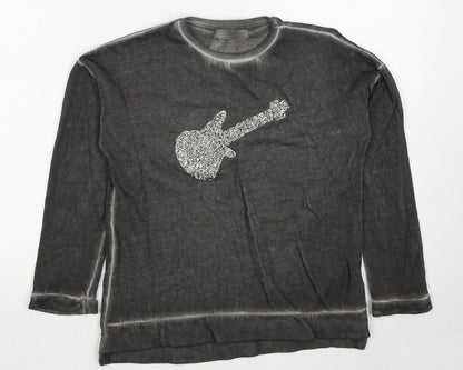 Zara Girls Grey Cotton Pullover Sweatshirt Size 8 Years Pullover