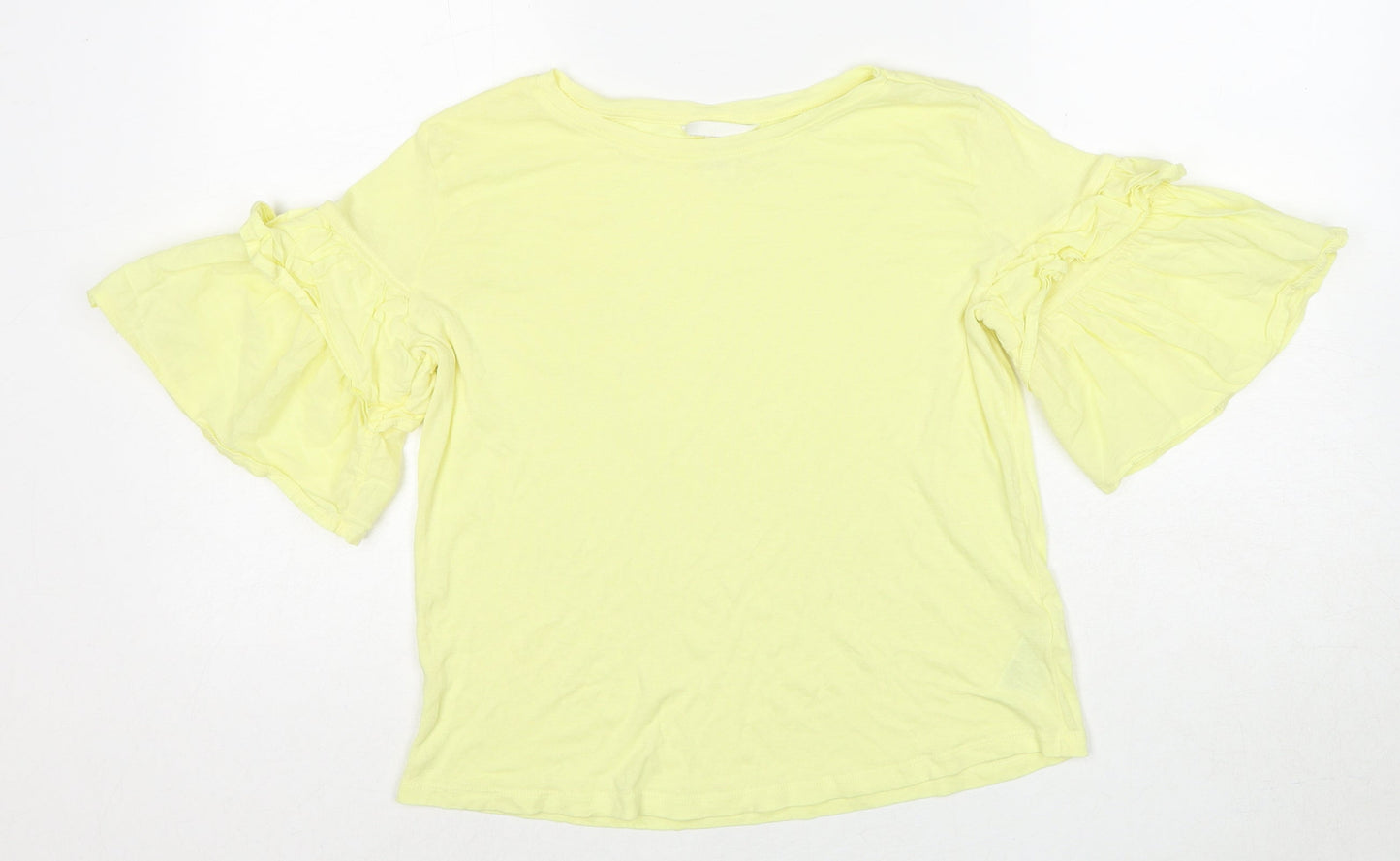 Womens UK Size S H&M Yellow Basic T-Shirt