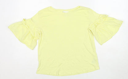 Womens UK Size S H&M Yellow Basic T-Shirt