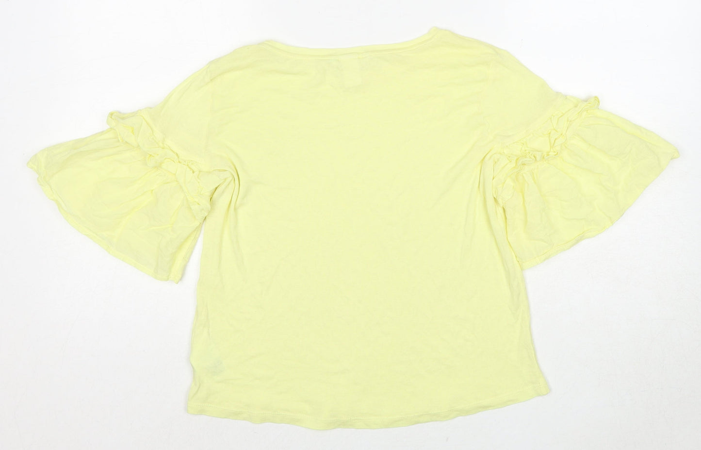Womens UK Size S H&M Yellow Basic T-Shirt