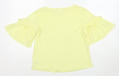 Womens UK Size S H&M Yellow Basic T-Shirt