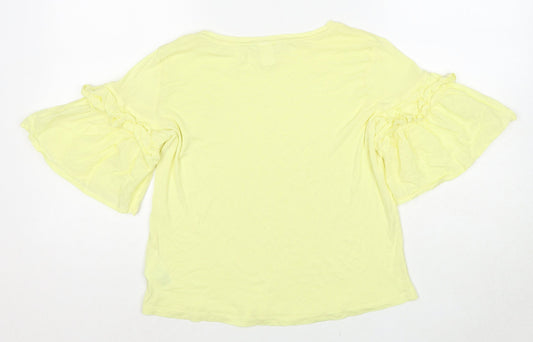 Womens UK Size S H&M Yellow Basic T-Shirt