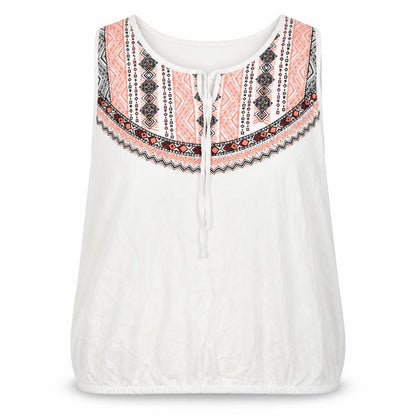 Front view of BPC Collection women’s white cotton basic tank, size XL, round neck
