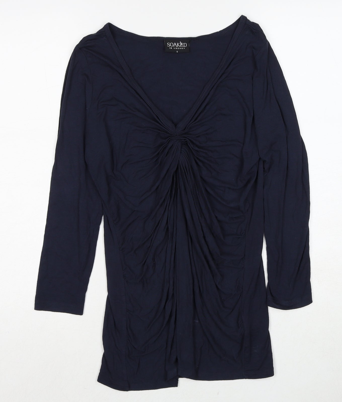 Womens UK Size S Soaked in Luxury Blue Basic Blouse