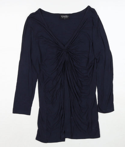 Womens UK Size S Soaked in Luxury Blue Basic Blouse