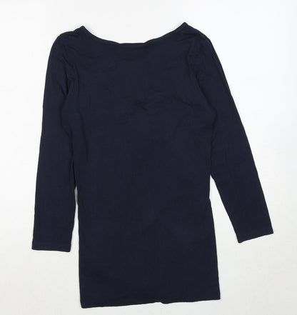 Womens UK Size S Soaked in Luxury Blue Basic Blouse