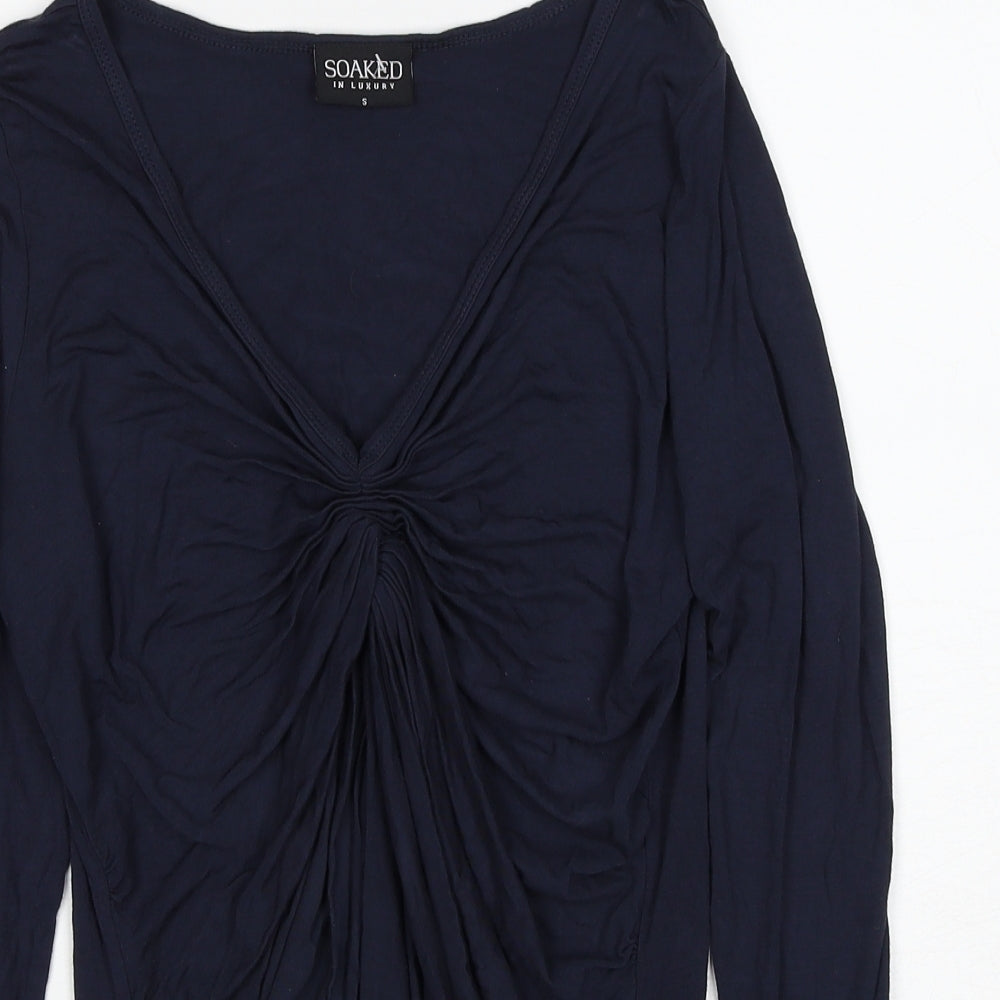 Womens UK Size S Soaked in Luxury Blue Basic Blouse