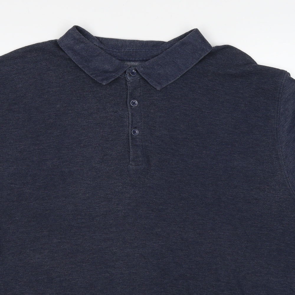 Red Herring Mens Blue Cotton Polo Size L Collared Pullover