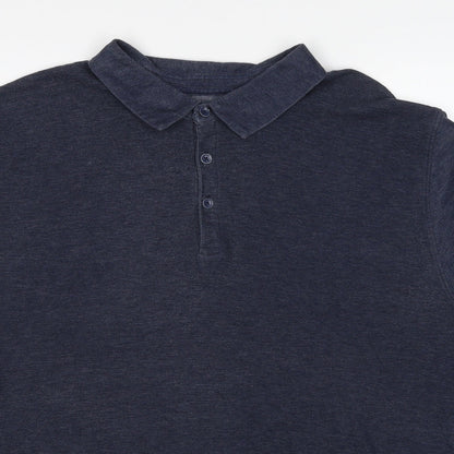 Red Herring Mens Blue Cotton Polo Size L Collared Pullover