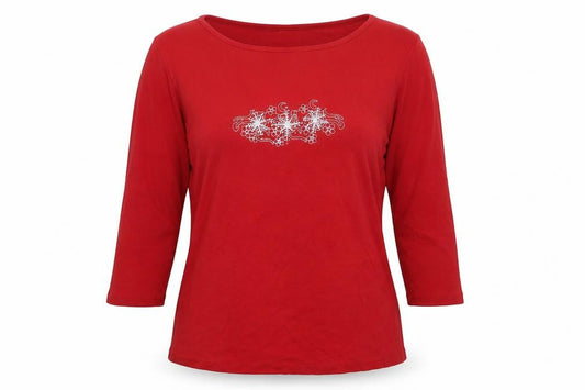 Womens UK Size M Bonmarché Red Basic Blouse