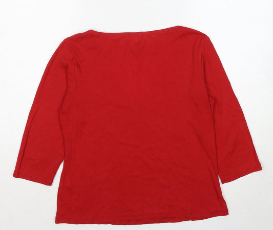 Womens UK Size M Bonmarché Red Basic Blouse