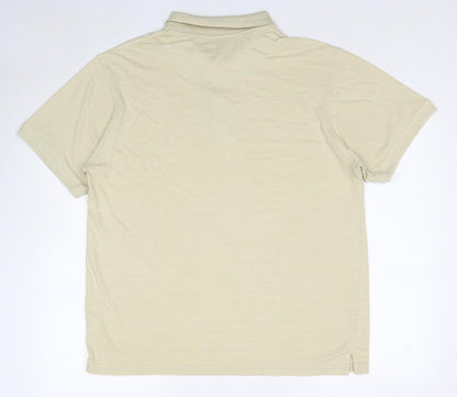 Pierre Roché Mens Beige Cotton Polo Size XL Collared Pullover