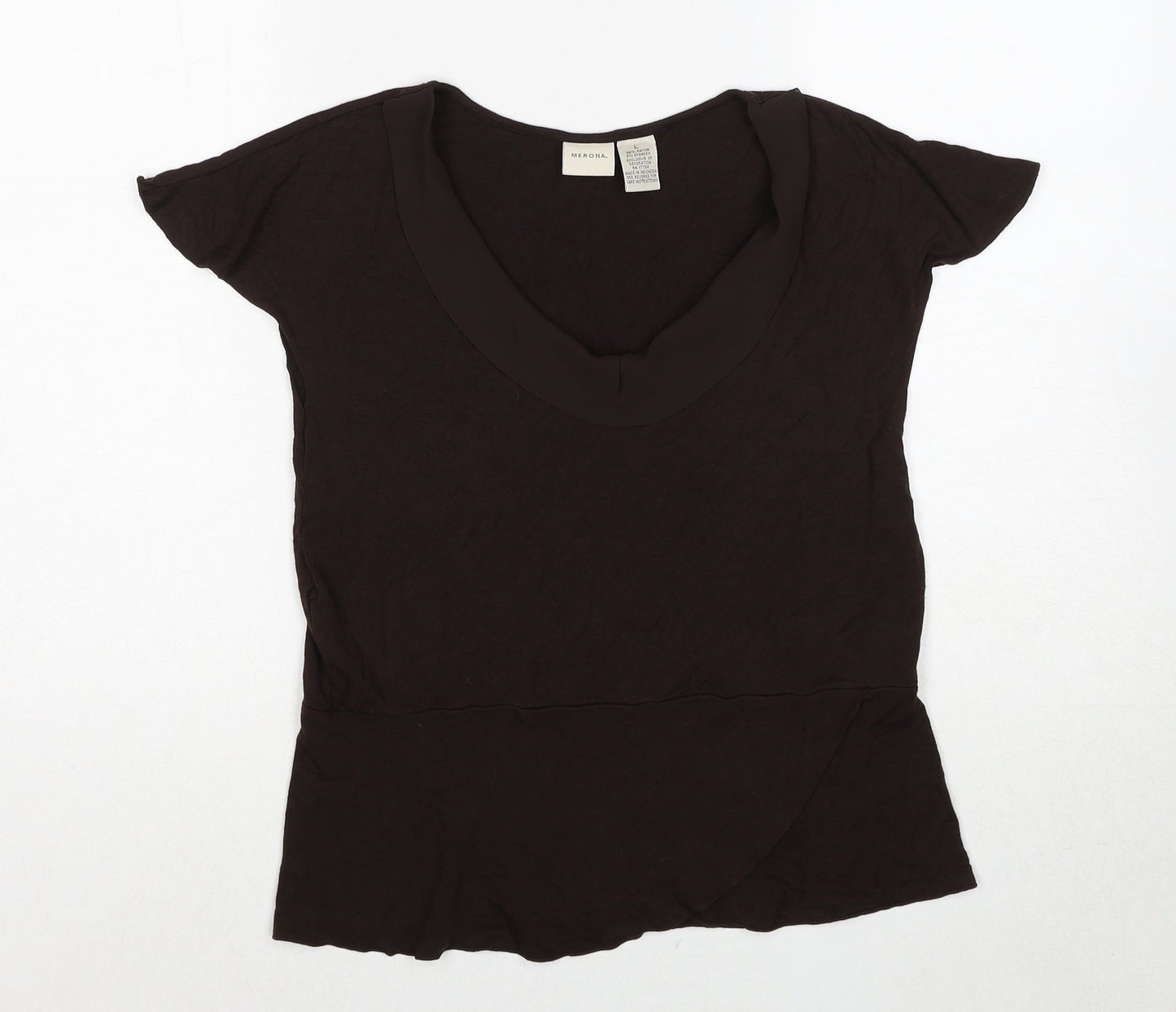 Womens UK Size L Merona Brown Basic T-Shirt