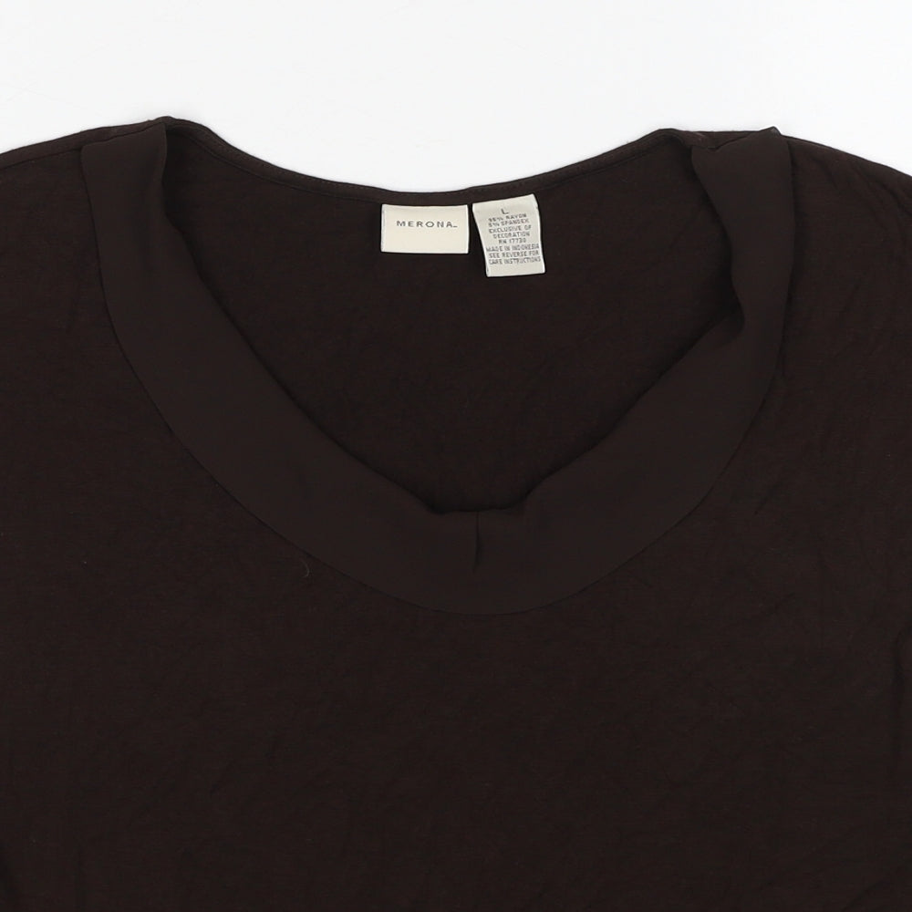 Womens UK Size L Merona Brown Basic T-Shirt