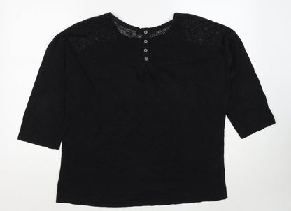 Womens UK Size 14 Belle Vere Black Basic Blouse