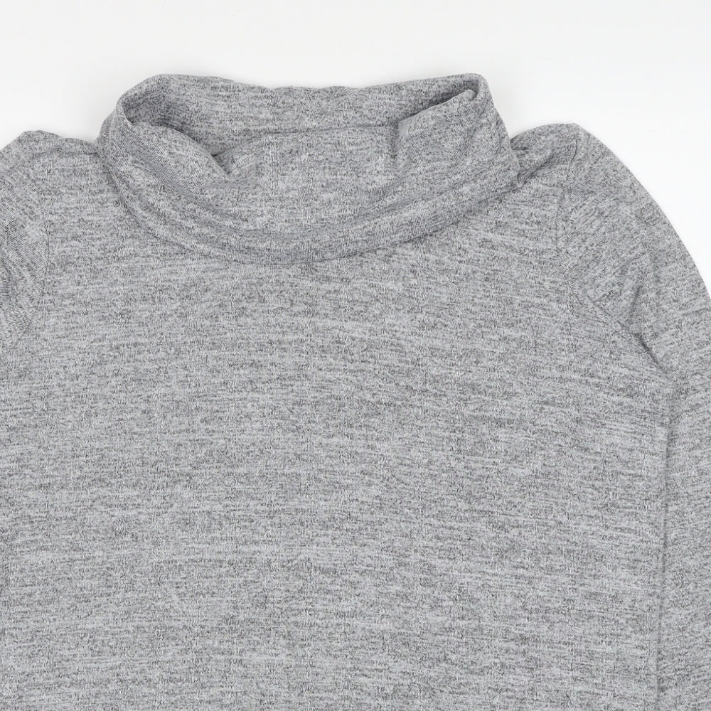 Luxe Womens Grey Polyester Pullover Sweatshirt Size M Pullover
