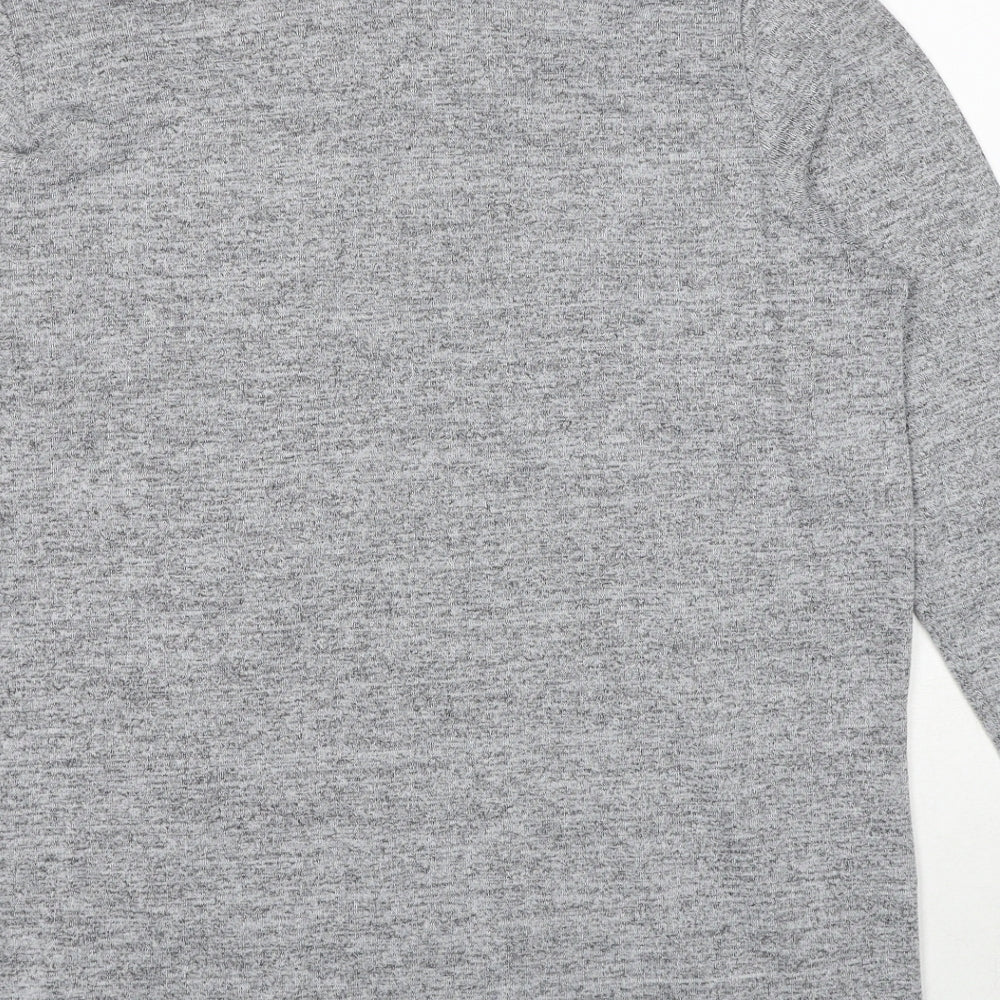 Luxe Womens Grey Polyester Pullover Sweatshirt Size M Pullover