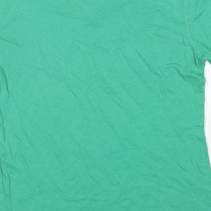 Lorna Jane Womens Green Cotton Basic T-Shirt Size XS Crew Neck - Slogan