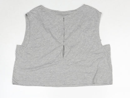 Valley Of The Dools Womens Grey Cotton Basic T-Shirt Size 12 Boat Neck
