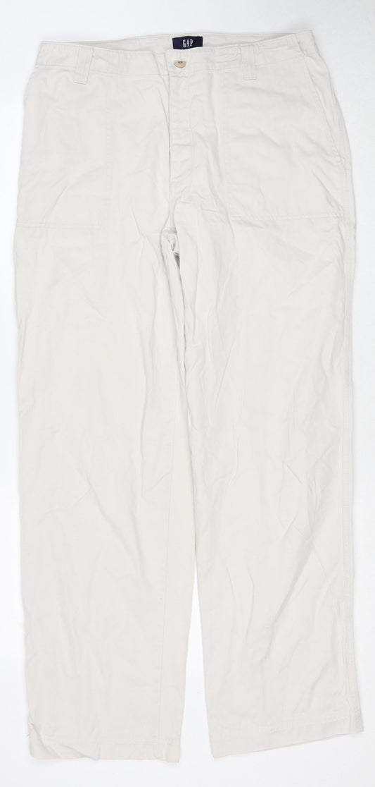 Womens UK Size 12 Gap Regular Fit  Beige Trousers