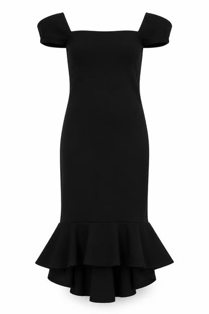 Missguided Womens Black Polyester Fit & Flare Size 8 Square Neck Pullover