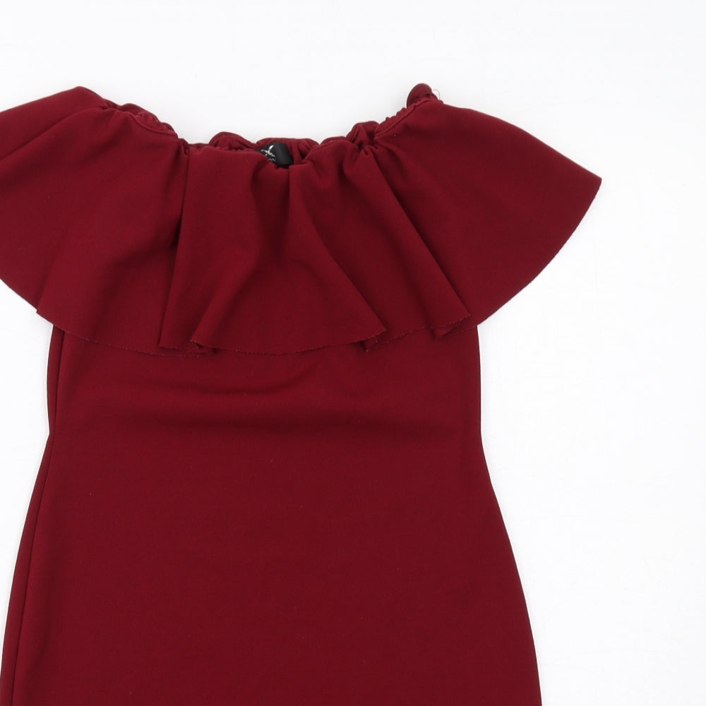 IX London Womens Red Polyester Bodycon Size 10 Round Neck Pullover