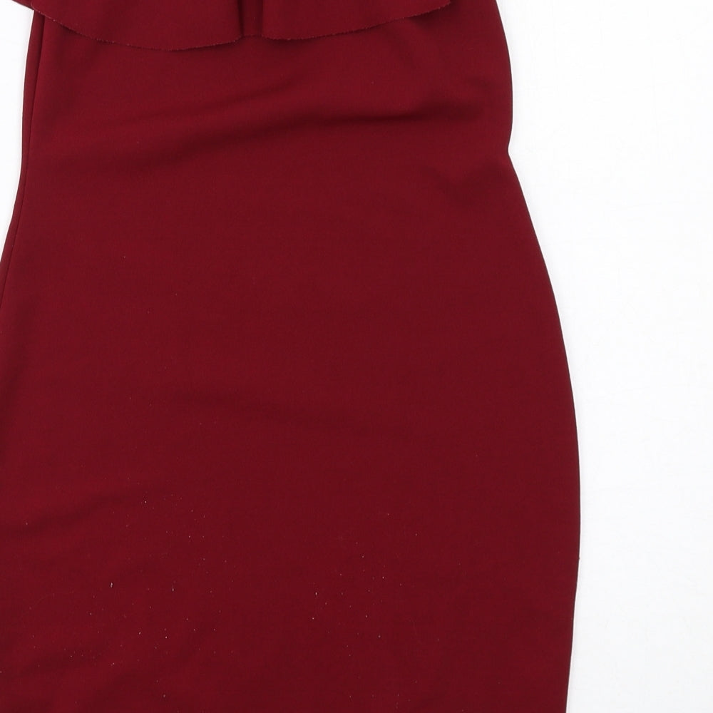 IX London Womens Red Polyester Bodycon Size 10 Round Neck Pullover