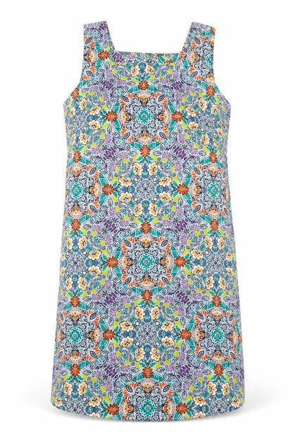 New Look Womens Multicoloured Geometric Polyester A-Line Size 8 Square Neck Pullover