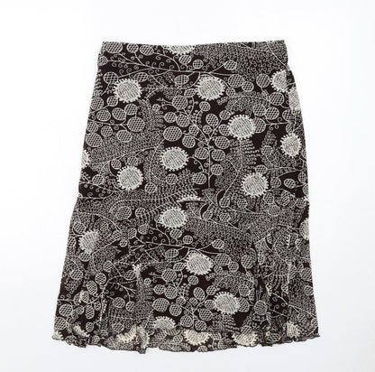 Shannon Womens Brown Geometric Polyester Swing Skirt Size L