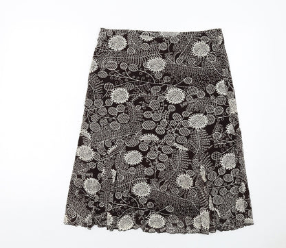 Shannon Womens Brown Geometric Polyester Swing Skirt Size L